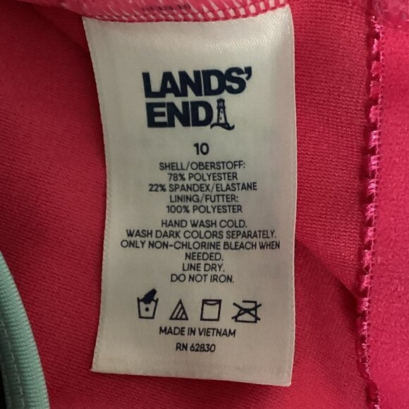 Lands' End One-Piece Swimsuit Sz 10 Pink/Black/Multicolor #60Z - Picture 6 of 6